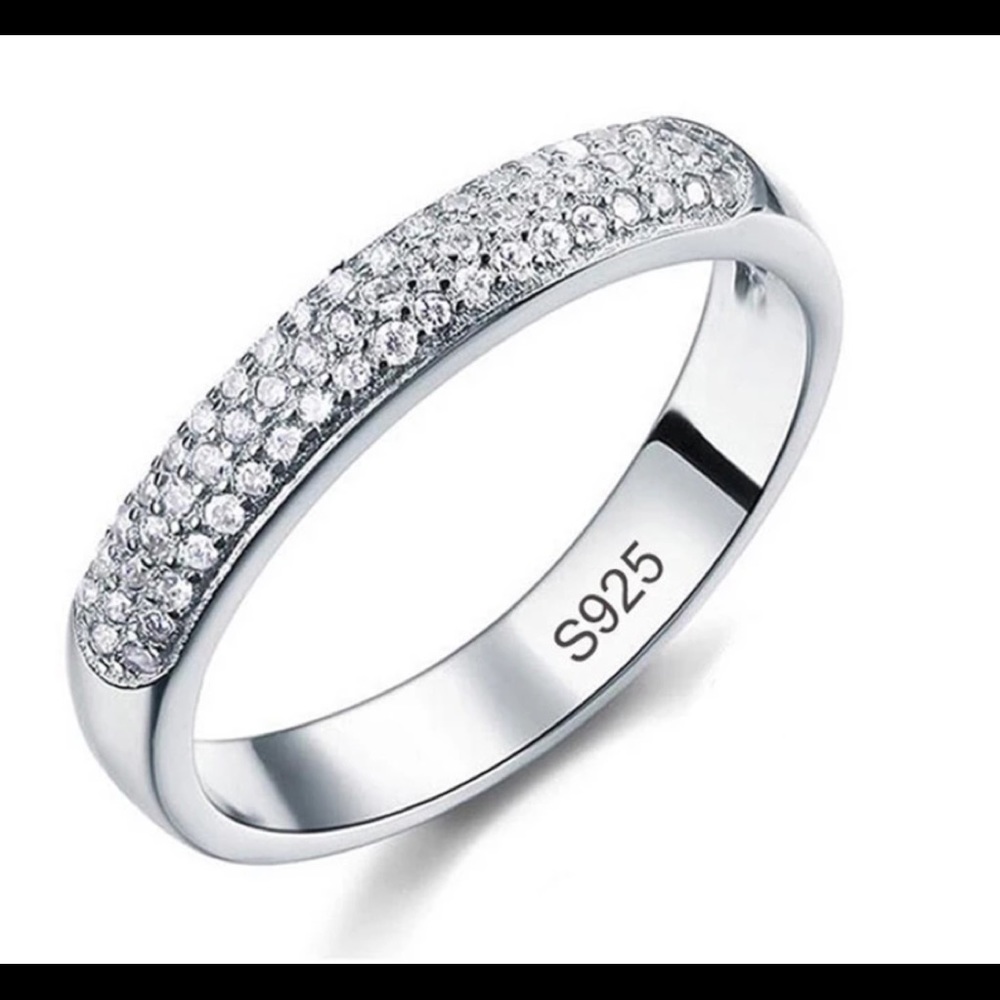 .925 Sterling Silver .75 Carat White Sapphire Ring